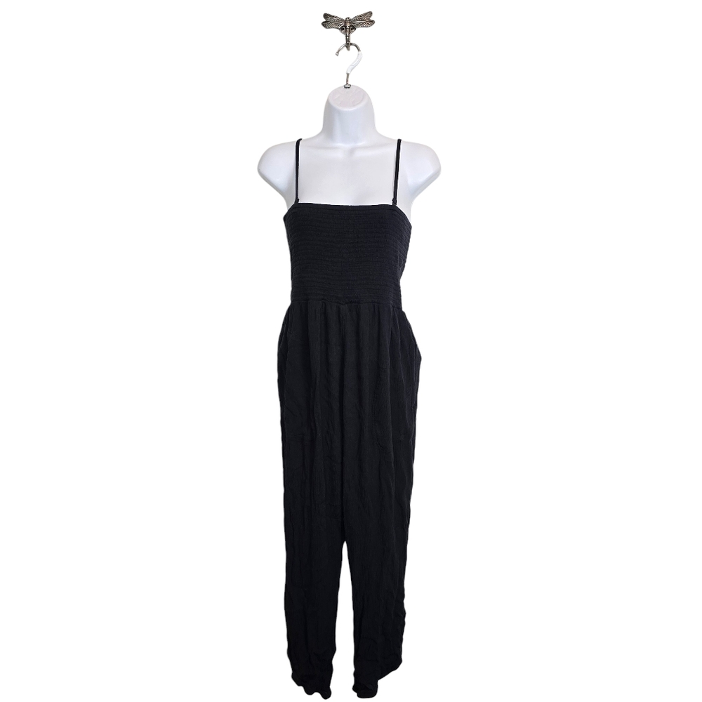 🔴 3/$15 Prana Fernie Jumpsuit Black Strappy Cropped Length S - Picture 2 of 16